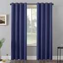 Timeles Blackout Curtains 108 Inches Long  2 Panels Linen Curtains with Grommets, Room Darkening Drapes with White Liner for Bedroom & Living Room, 52 x 108 Inches, Navy Blue