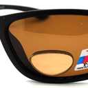 JuicyOrange Mens Wrap Around Sport Sunglasses Polarized Plus Bifocal Reading Lens Black (black (brown), 2.75)