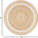 Jute Rug Hand Braided Round Area Rug Handmade Rug for Home Decor (2 Feet Round (24 x 24 Inches), Beige + White Line)