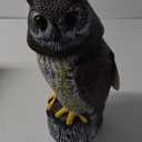 Owlsome Solar Owl with Glowing Eyes, Rotating Head, Hoot Sound, Motion Detector and Silent Mode, Plastic Owl Garden Sculpture, Garden Decoration