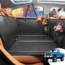 Back Seat Extender for Dogs, Hard Bottom Dog Car Seat Cover for Truck Back Seat, Upgraded PU Leather Dog Hammock for Car, Waterproof, Anti Scratch, Larger Space, Holds 400lbs