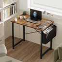 DUMOS 31" Small Computer Desk Home Office Desk, Gaming Desks, Brown