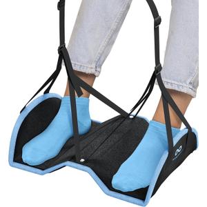 Everlasting Comfort Airplane Foot Hammock - Memory Foam Foot Rest for Plane Travel - Portable Foot Rest for Air Travel, Desk & Car - Airplane Essentials Foot Hammock for Plane Travel, Black Travel