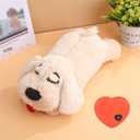 3T GROUP Heartbeat Puppy for Dogs Sleep Aid Dog Heartbeat Stuffed Animal Toy for Puppy Essentials Plush Pillow Pet Calming Anxiety Relief (Beige)