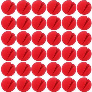 TIHOOD 35PCS 2"x2" Red Circus Clown Nose Bulk for Party Halloween Costume Supplies Christamas