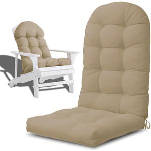 Adirondack Chair Cushion,High Back Rocking Chair Cushion,Thickened Patio Chair Pad for Indoor and Outdoor, Water Proof and Fade-Resistant (Khaki)