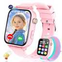 4G Kids Smart Watch GPS Tracker, Smartwatch for Kid with Video Calling, Voice Chat, Class Mode, SOS , Pedometer, Alarm, Games, SIM Card HD Touch Screen Phone Watch Gift for 4-12 Girls Boys, Pink