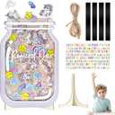 Personalized Magnetic Reward Jar, Unicorn Jar with Colorful Letter Stickers, Ideal for Classroom Reward Jar System, Home Chore and Responsibility Chart, Positive Behavior and Routine Training (32PCS)
