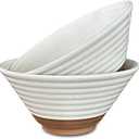 MORA Ceramic Ramen Bowl Set of 2, 45oz - Great for Pho, Miso Udon Soup, Instant Noodles, Serving, Thai or Asian Food - Microwave Safe Large Japanese Noodle Bowls, Modern Kitchen - Vanilla White