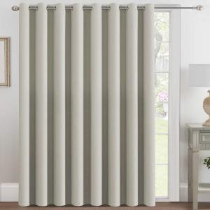 H.VERSAILTEX Blackout Patio Curtains 100 x 96 Inches for Sliding Door Extral Wide Blackout Curtain Panels Thermal Insulated Room Divider - Grommet Top, 8' Tall by 8.5' Wide - Ivory/Cream