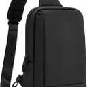 Sling Bag Crossbody Bag Men with USB Charging Port Small Messenger Bag Cross Body Shoulder Bag Sling Backpack Women (Coated Black)