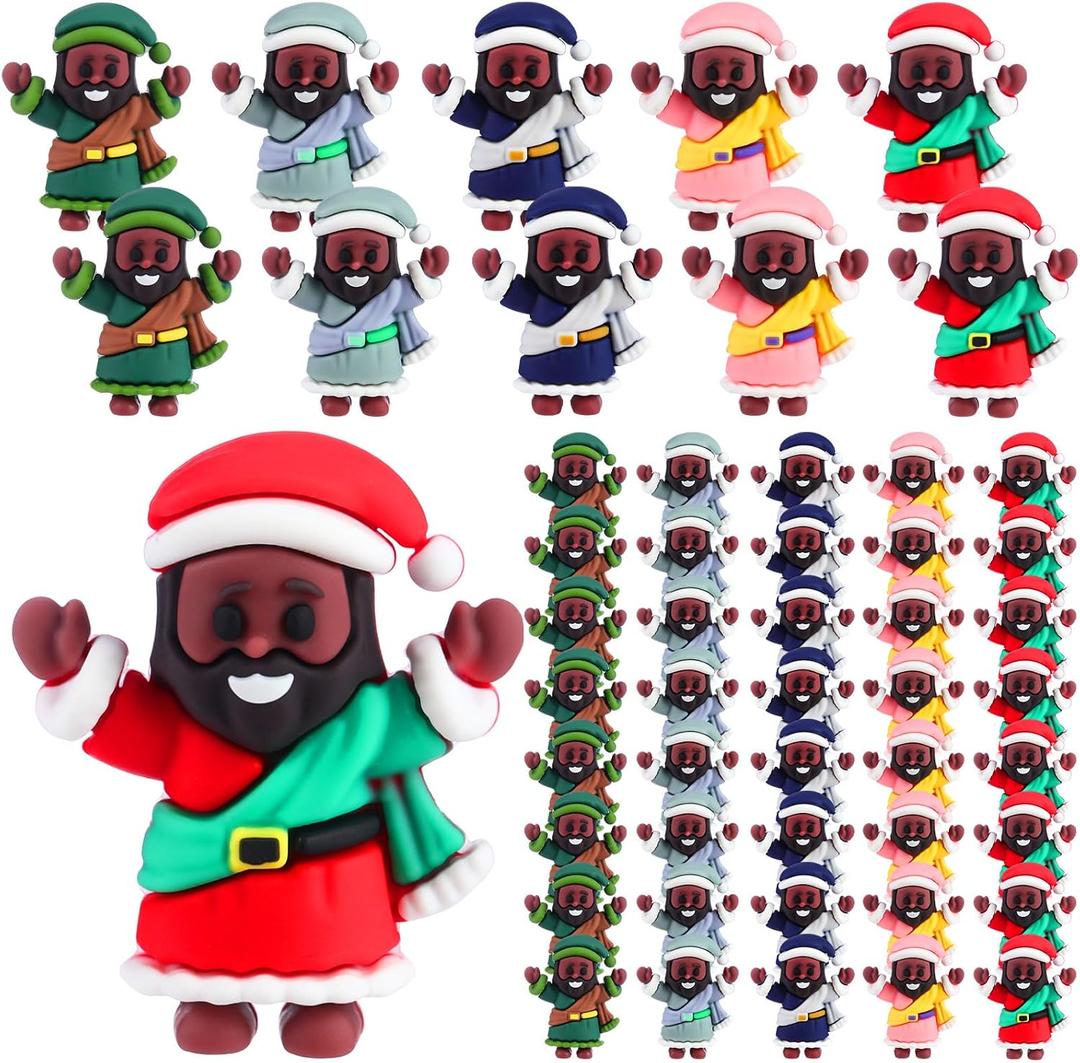 50 Pcs Mini Jesus Figures Easter Party Favors, Multicolor Jesus Loves You Christ Figurines, Religious Gifts for Sunday School, Church Event, Easter Basket Stuffers