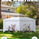 Acepic 10x20ft Sidewalls with Zipper for 10x20 Pop up Canopy Tent Frame, Waterproof UV Protection, Provide Shelters for Outdoor, Party, Market, White (4PCS Sidewalls Only, Not Included Frame and Top)