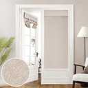 HOMEIDEAS 100% Linen Blackout French Door Curtains, Privacy Door Window Curtains, 26 X 68 Inch Room Darkening Blinds, Modern Farmhouse Shades for Bedroom Decor, 1 Panel, Natural