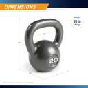 Marcy Hammertone Kettle Bell - 20 lbs. HKB Workout Weights, Single