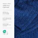 Fishers Finery Women's 100% Pure Cashmere Gloves | Cable Knit Design (Blue)