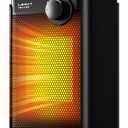 Lerat Electric Space Heater, Small Heater for Indoor Use, 1200W PTC Fast Heating Portable Heater, Overheat & Tip-Over Protection, Heating & Fan Modes for Bedroom, Office, Camping, Black