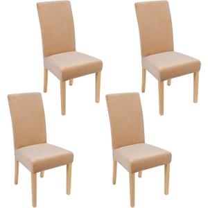 Smiry Velvet Stretch Chair Covers for Dining Room Set of 4, Soft Fit Removable Washable Kitchen Parsons Chair Slipcover Protector, Beige