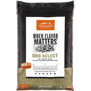 Traeger Grills BBQ Select 100% All-Natural Wood Pellets for Smokers and Pellet Grills, BBQ, Bake, Roast, and Grill, 30 lb. Bag