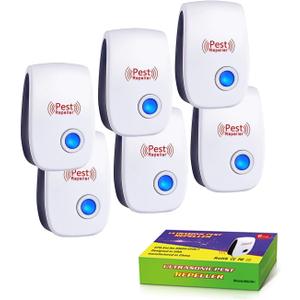 Ultrasonic Pest Repeller & Insect Indoor Repeller, Ultrasonic and Repellent for Roach, Rodent, Mouse, Bugs, Mosquito, Mice, Spider, Ant, 5 Packs