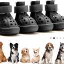 Dog Boots for Hot Pavement & Snow, Waterproof Non-Slip Dog Shoes with Reflective Straps, Adjustable Pet Booties for  Dogs, Outdoor Paw Protection, 4Pcs Size 5