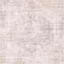 Pink and Grey Living Room Rug 8x10 - Modern Distressed Medallion Area Rug for Dining Room Under Table, Bedroom, Washable Non Slip High Traffic Low Pile Thin Floor Carpet