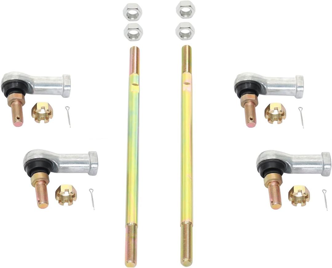 Tie Rod End Kit, Compatible With 2005-2013 Honda Foreman 500, 03-16 Honda Rincon 650/680, 01-14 Honda Foreman Rubicon 500, 93-00 Honda Fourtrax 300, Ball Joint Set, ATV UTV Part Accessories