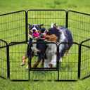 NEWBULIG Dog Playpen 8 Panels 32" Height Foldable Heavy Duty Metal Dog Exercise Playpen Puppy Fence for Indoor Outdoor Yard