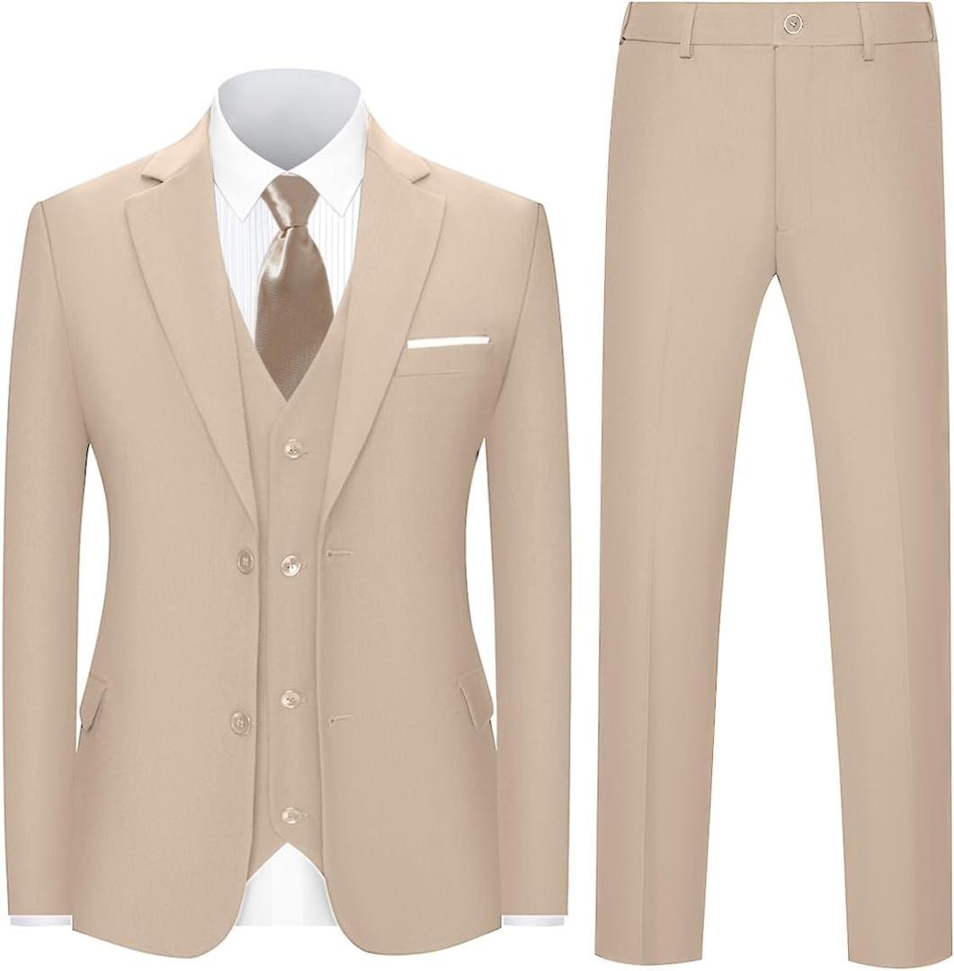 Boys Suits for Kids Formal Dress Suit Set Complete Outfit (4T, 5pc Champagne)