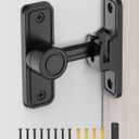 Heavy Duty Gate Latches 90 Degree Right Angle Barn Door Lock, Anti-Theft Sliding Door Lock Latch for Wooden Fence Garden Bathroom Outdoor Garage Window Include Screw (Black)