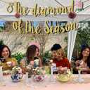 Cheereveal Tea Party Bridal Shower Decorations, The Diamond of The Season Banner Gold Glittering for High Tea Supplies, Garden Bridal Shower Metallic Paper Party Decorationsfor Girls Women
