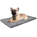 Dog Crate Pad 30x19 inch Gray Memory Foam Dog Bed Mat Small Medium Grey Washable Puppy Sleeping Bed Anti Slip