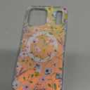 Fiyart Designed for iPhone 17 Pro Max Case,Iridescent Flower Floral Magnetic Cute Phone Cover Compatible with Magsafe Holographic Heavy Duty Shockproof for Women Girls