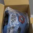 Bike Helmet, Helmets for Adults Men, Front and Back LED Lights Safe Certified MTB Road Bicycle Helmet with Adjustable Brim (L (59-61cm), Metal Blue)