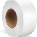 Amylove 1/ 2 Inch Strapping, Polypropylene (PP) Heavy Duty Poly Strapping Roll Packaging Strapping 440 Lbs Break Strength for Banding Packing Industrial Machine (White, 9900 ft)