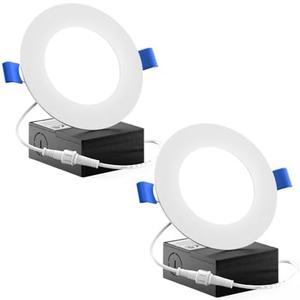 Sunco 5 Inch Ultra Thin LED Recessed Ceiling Lights Slim, 5000K Daylight, Dimmable, 10W, Wafer Thin, Canless with Junction Box 2 Pack - Energy Star ETL T24 Sunco 5 Inch Ultra Thin LED Recessed Ceiling Lights Slim, 5000K Daylight, Dimmable, 10W, Wafer Thin, Canless with Junction Box 2 Pack - Energy Star ETL T24