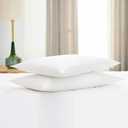 Flat Ultra Thin Bed Pillows King Size Pillow Set of 2 Extra Soft Down Alternative for Stomach Back Sleeper White 20x36inches