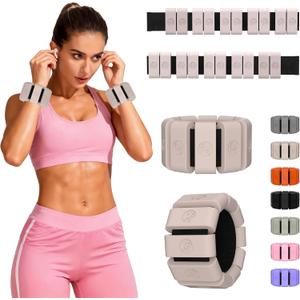 Adjustable Wrist Weights for Women Men, Leg Weights for Women 0.75lb-1lb-1.3lb Each for Walking, Yoga, Dance, Barre, Gym