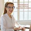 4 Pack Progressive Multifocal Reading Glasses for Women Oprah Style Blue Light Blocking Computer Readers