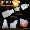 Umigy 200 Pcs Dropper Bottles Empty Eye Dropper Bottle Small Liquid Plastic Portable Squeezable Container with Caps and Plug for Oil, Eye Liquid Storage(White)