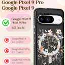 Lotadilo Cute for Google Pixel 9 Pro/9 Case - Compatible with Magsafe Magnetic Ring Holder Stand Kickstand for Women Girls Girly Funny Fashion TPU Phone Case, Dried Flower