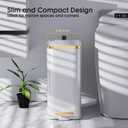 CEROELDA Small Bathroom Trash Can with Lid Soft Close-5L/1.3 Gal Stainless Steel Garbage Can-Step Pedal Wastebasket Slim Trash Bin for Office, Bedroom, Toilet, Live Room-White