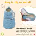 Scurtain Toddler Slippers Winter Boots Kids Slippers Girls Boys Toddler Snow Boots Baby Warm Socks Lightweight House Shoes Non-Slip Ankle Booties Walking Shoes (5.5-6 Toddler, Blue)