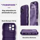 FABSPARK Phone Case for iPhone 16 Pro Case,Simple Wave Design Wavy Frame Soft Silicone Aesthetic for iPhone 16 Pro,Deep Purple