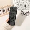 Lovmooful Compatible for iPhone 14 Pro Max Case Cute Cool Big Butterfly Black Design for Girls Women Soft TPU Shockproof Protective Girly for iPhone 14 Pro Max-Big Butterflies
