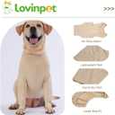 LovinPet UPF 50+ Dog Sun Protection Shirt for Dogs, 4-Way Stretch Nylon, Lightweight Anti-Static Quick-Dry UV Layer, Indoor Shedding Control and Winter Base Layer,Beige White,XL