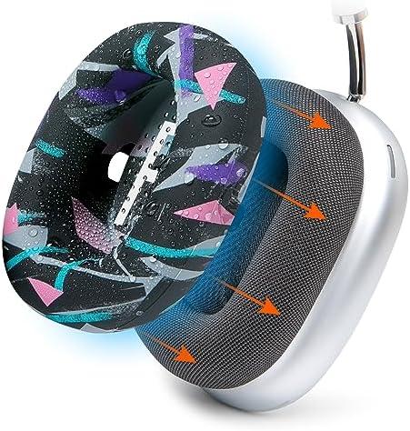 WC SweatZ Max - Patented Protective Earpad Covers for Airpods Max Made by Wicked Cushions | Sweatproof & Easily Washable | Full Earpad Sweat Protection | 90's Black
