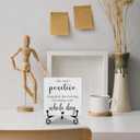 2 x Funny Office Desk Decor, One Small Positive Thought Wooden Sign, Inspirational Gifts for Women Men Friends Coworkers Birthday Christmas, Cute Cool Desk Accessories for Home Office-C12