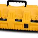 DCB104 4 Port Multi Rapid Charger Compatible with Dewalt 12V, 20V, and 20V/60V MAX Batteries DCB606 DCB609 DCB208 DCB206 DCB204 DCB203 DCB201 DCB200, Compatible with Dewalt Charger Station DCB104
