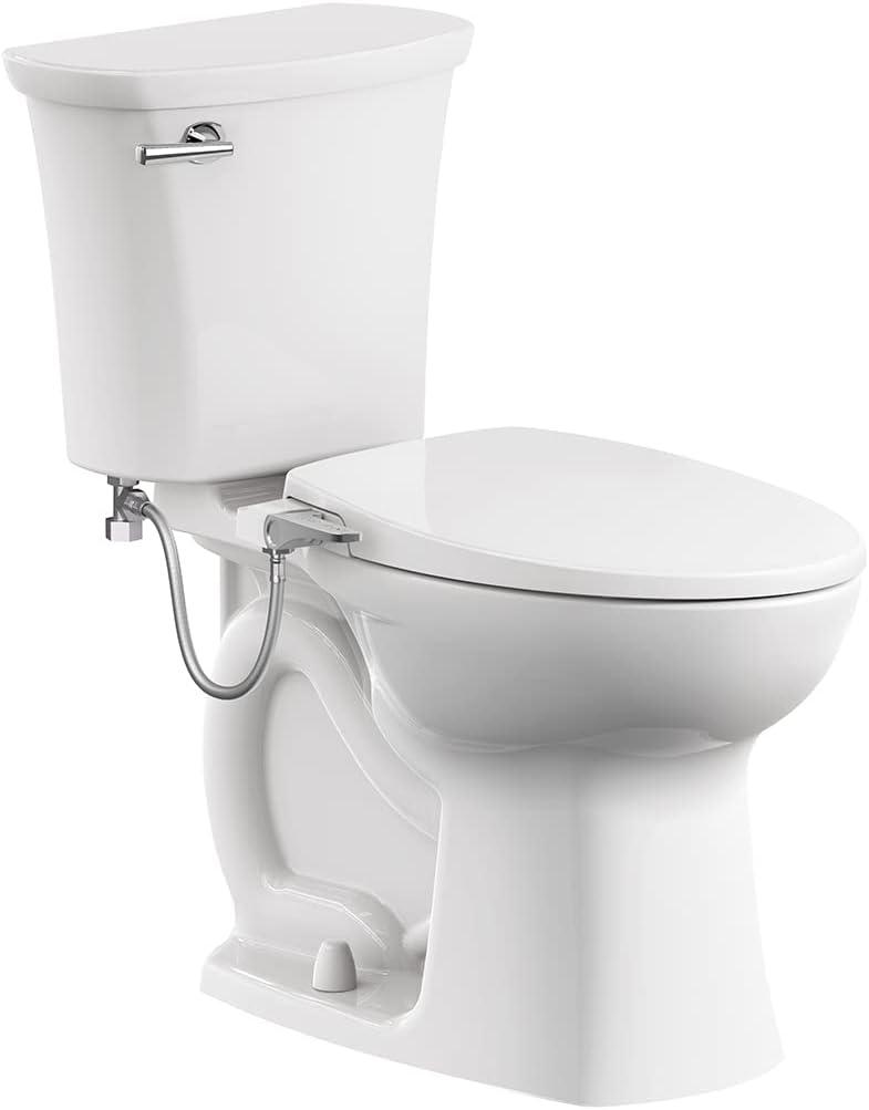 American Standard 608AA001.020 Edgemere Two-Piece Toilet with AquaWash Slim Spalet Seat and Wax Ring, Elongated Front, Left Hand Flush, White, 1.28 gpf